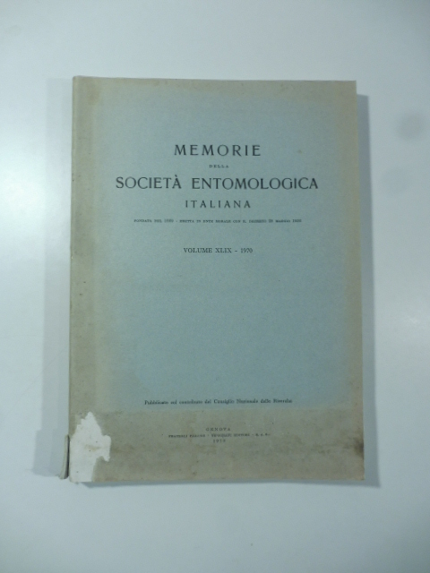 Memorie della Società entomologica italiana, volume 49, 1970